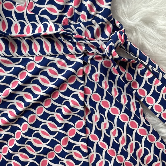 Guess XS Pink White Blue Criss Cross Open Back Halter Dress Fits Small t… - Picture 3 of 8